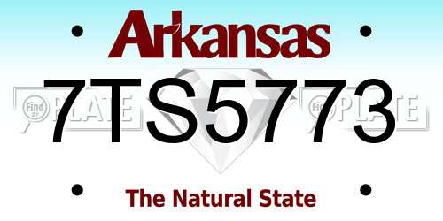 7TS5773 Arkansas License Plate