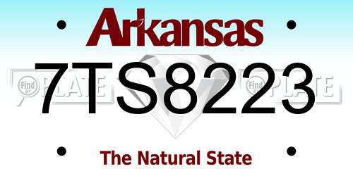 7TS8223 Arkansas License Plate