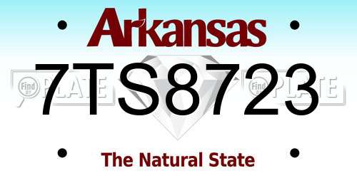 7TS8723 Arkansas License Plate