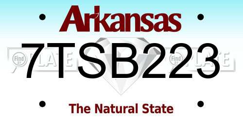 7TSB223 Arkansas License Plate