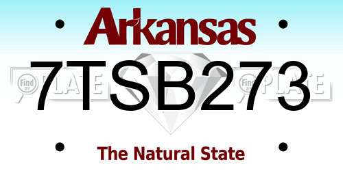 7TSB273 Arkansas License Plate