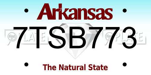 7TSB773 Arkansas License Plate