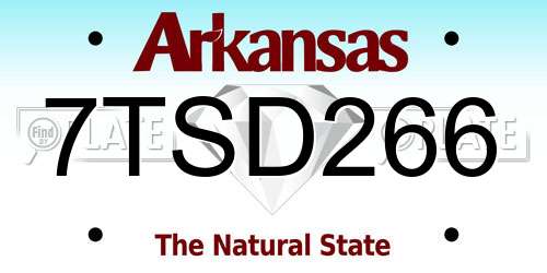 7TSD266 Arkansas License Plate