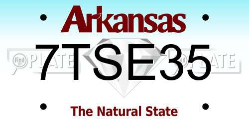 7TSE35 Arkansas License Plate
