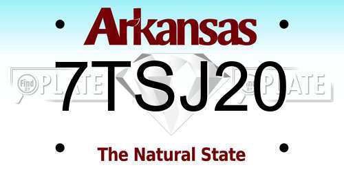 7TSJ20 Arkansas License Plate