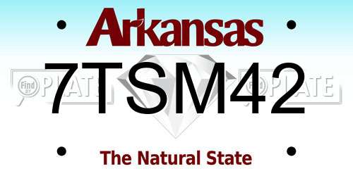 7TSM42 Arkansas License Plate