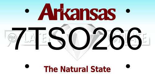 7TSO266 Arkansas License Plate