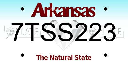 7TSS223 Arkansas License Plate