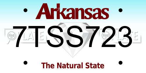 7TSS723 Arkansas License Plate