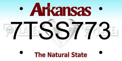7TSS773 Arkansas License Plate