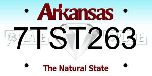 7TST263 Arkansas License Plate