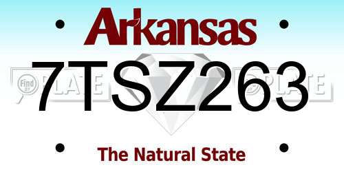 7TSZ263 Arkansas License Plate