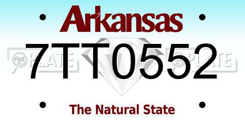 7TT0552 Arkansas License Plate