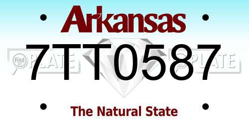 7TT0587 Arkansas License Plate