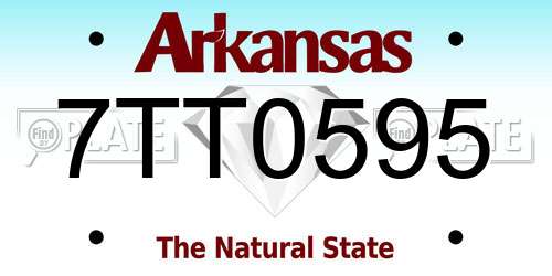 7TT0595 Arkansas License Plate