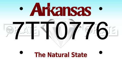 7TT0776 Arkansas License Plate