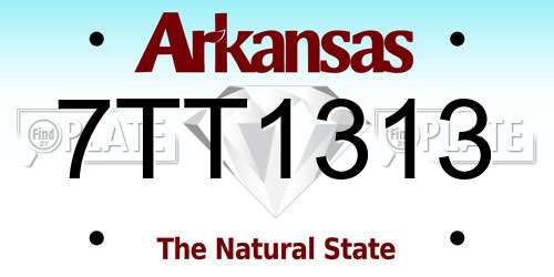 7TT1313 Arkansas License Plate