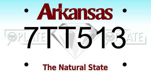 7TT513 Arkansas License Plate