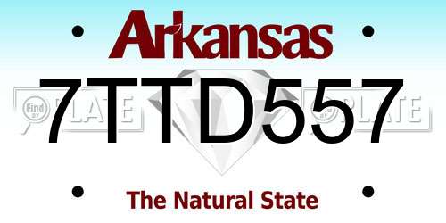 7TTD557 Arkansas License Plate
