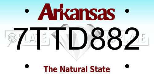 7TTD882 Arkansas License Plate