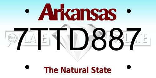 7TTD887 Arkansas License Plate