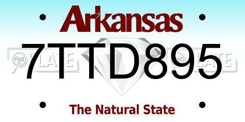 7TTD895 Arkansas License Plate
