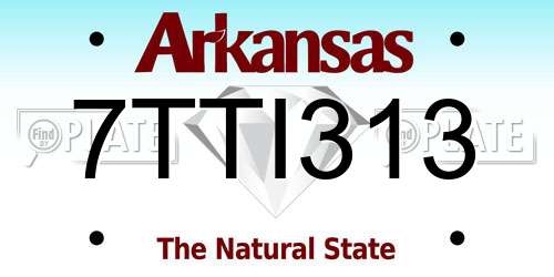 7TTI313 Arkansas License Plate