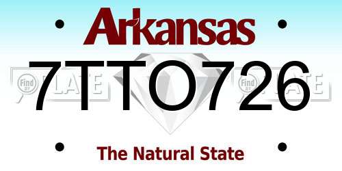 7TTO726 Arkansas License Plate