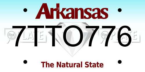7TTO776 Arkansas License Plate