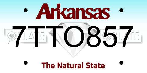 7TTO857 Arkansas License Plate