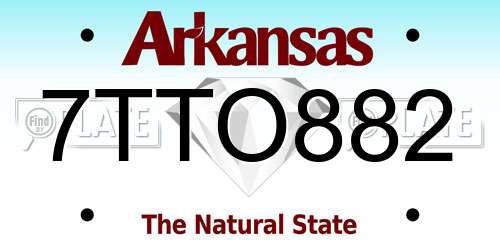 7TTO882 Arkansas License Plate