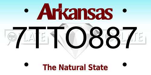 7TTO887 Arkansas License Plate