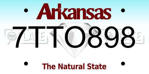 7TTO898 Arkansas License Plate