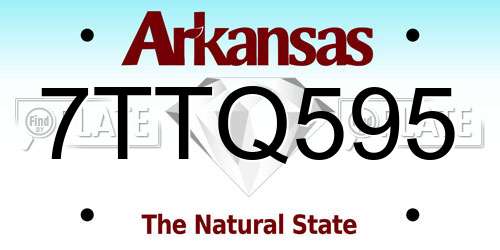 7TTQ595 Arkansas License Plate