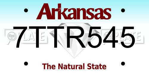 7TTR545 Arkansas License Plate