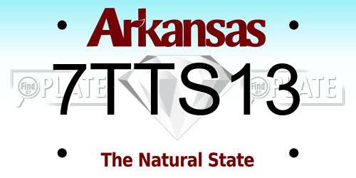 7TTS13 Arkansas License Plate