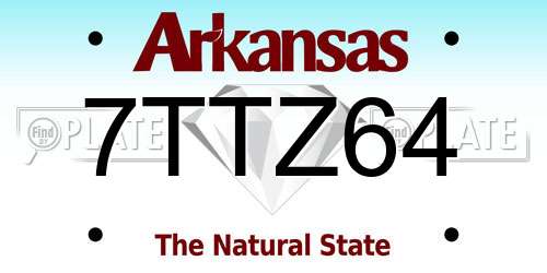 7TTZ64 Arkansas License Plate