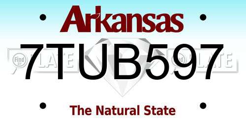 7TUB597 Arkansas License Plate