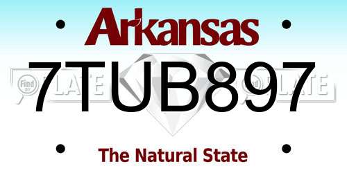 7TUB897 Arkansas License Plate