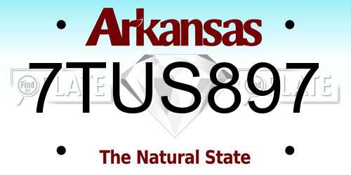 7TUS897 Arkansas License Plate