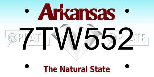 7TW552 Arkansas License Plate