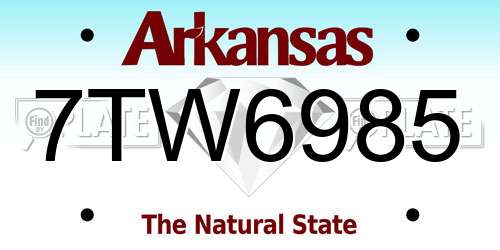 7TW6985 Arkansas License Plate