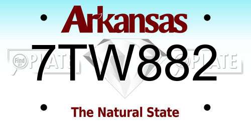 7TW882 Arkansas License Plate