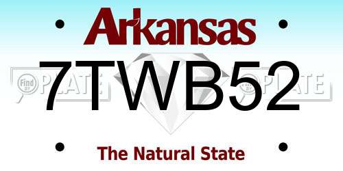 7TWB52 Arkansas License Plate
