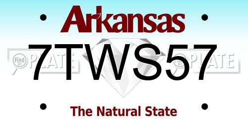 7TWS57 Arkansas License Plate