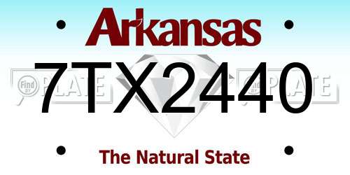 7TX2440 Arkansas License Plate