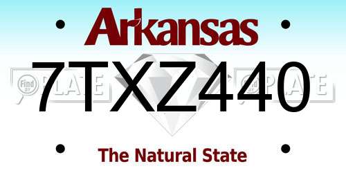 7TXZ440 Arkansas License Plate