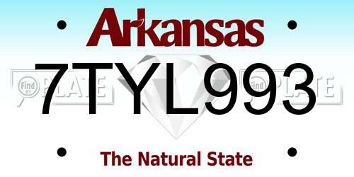 7TYL993 Arkansas License Plate