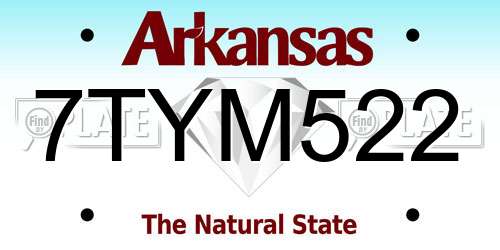7TYM522 Arkansas License Plate