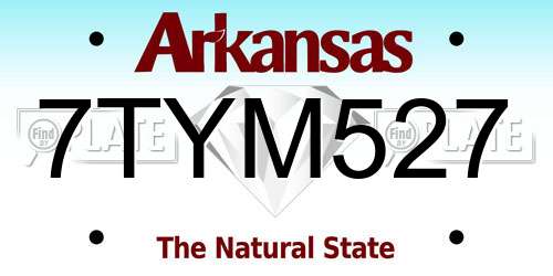 7TYM527 Arkansas License Plate
